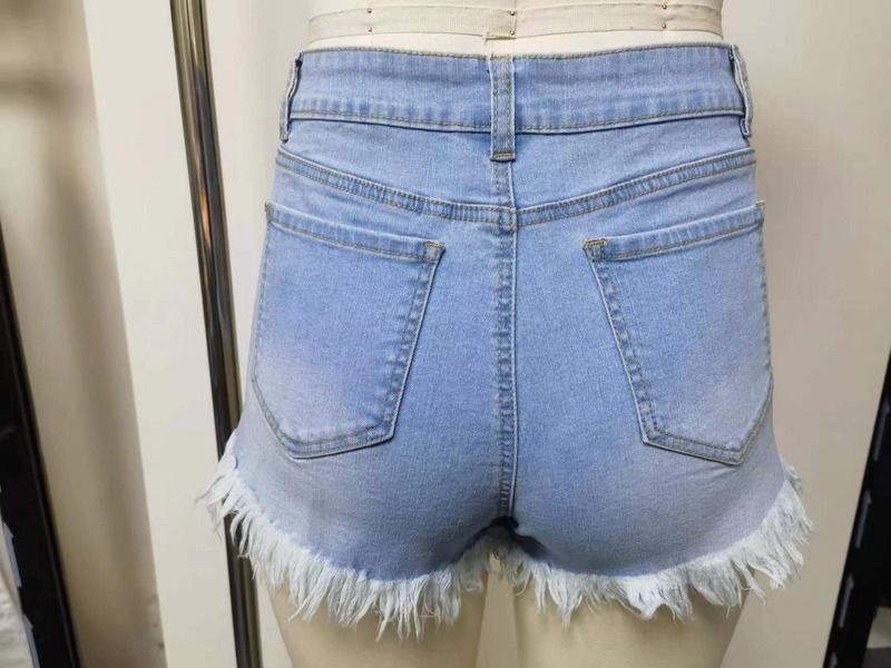 fray hem denim short