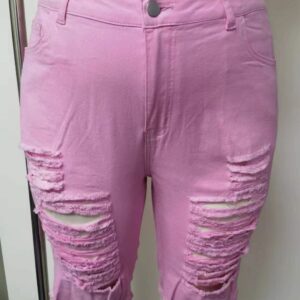 destroyed twill short pink