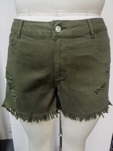 fray hem short olive