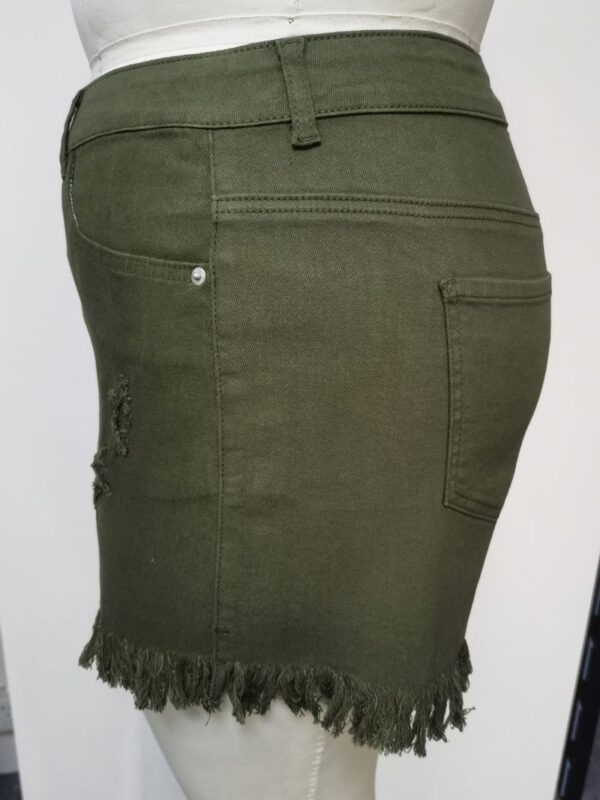 fray hem short olive