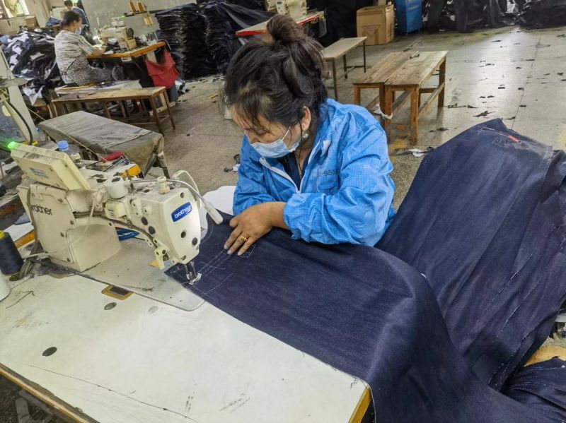 sewing denim jeans