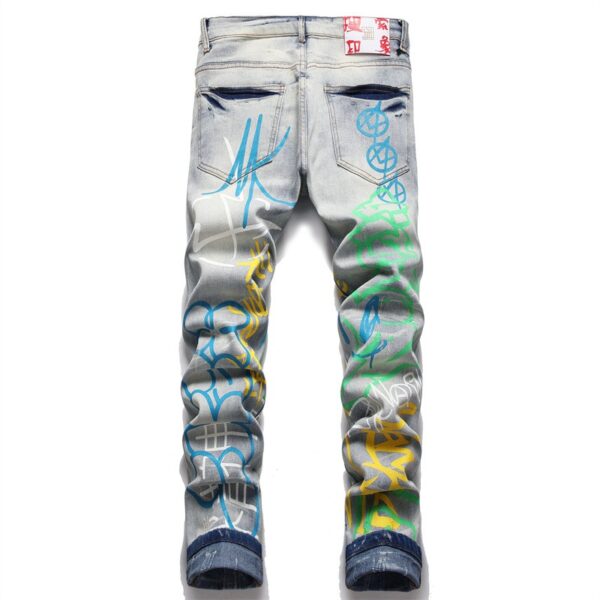 men jeans with printing