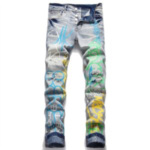 men jeans with printing