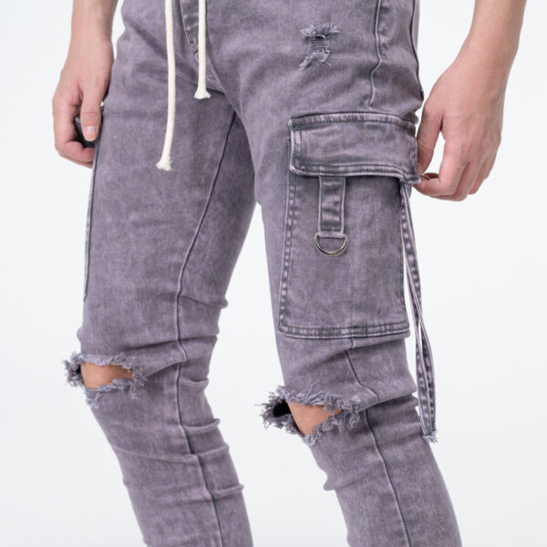 Mens cargo with destruction jeans