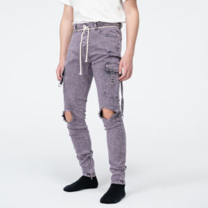 Mens cargo with destruction jeans