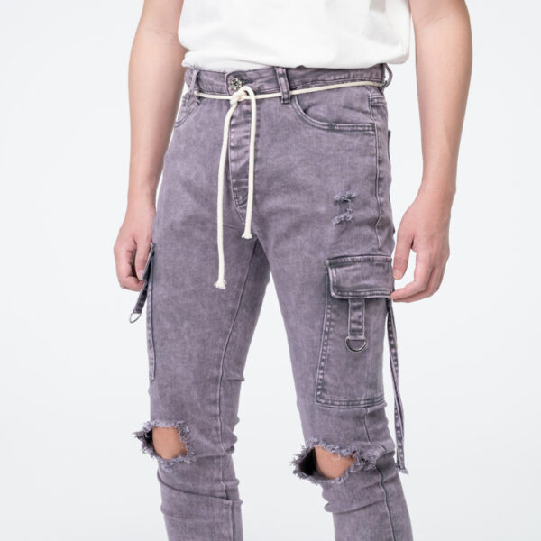 Mens cargo with destruction jeans