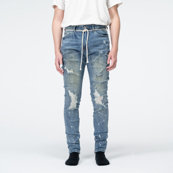 Mens skinny jeans with splatter