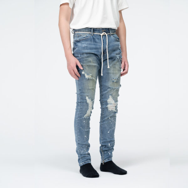 Mens skinny jeans with splatter