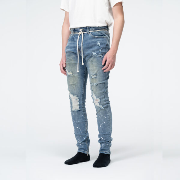 Mens skinny jeans with splatter