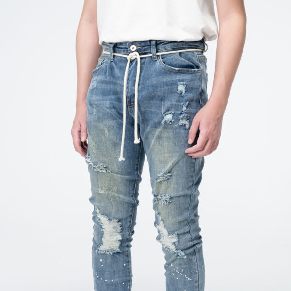 Mens skinny jeans with splatter