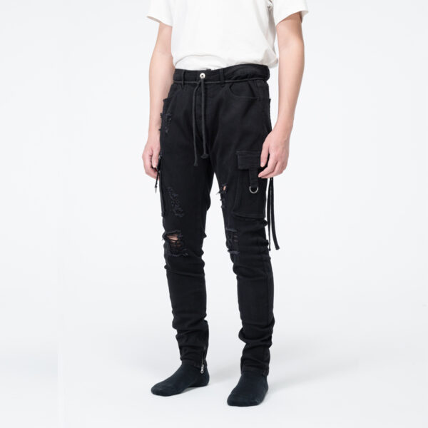 Mens cargo with destruction jeans