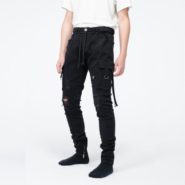 Mens cargo with destruction jeans