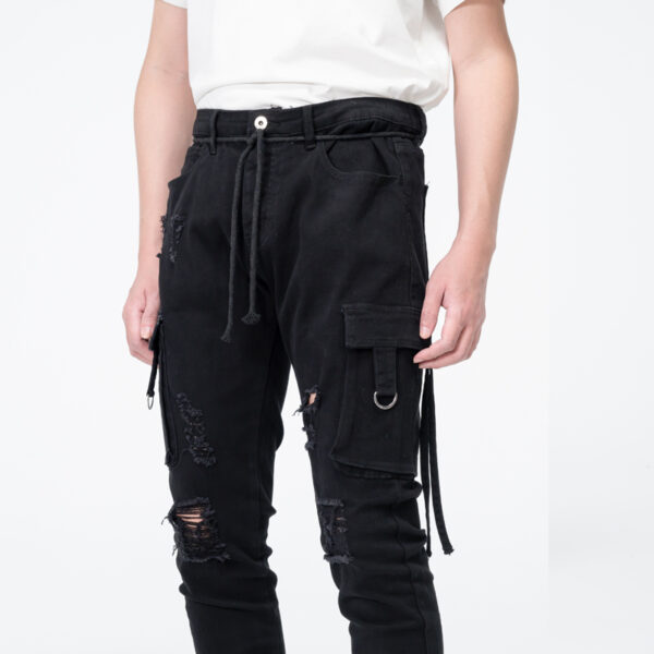 Mens cargo with destruction jeans