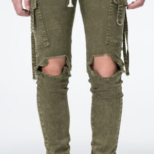 Mens cargo with destruction jeans