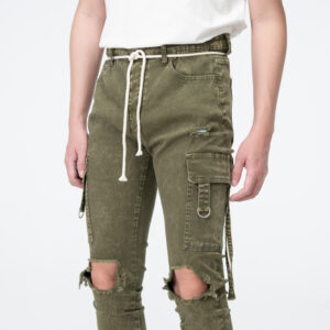 Mens cargo with destruction jeans