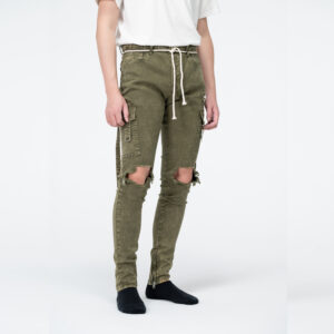 Mens cargo with destruction jeans