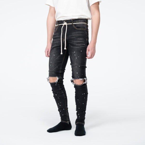 Mens skinny jeans with splatter