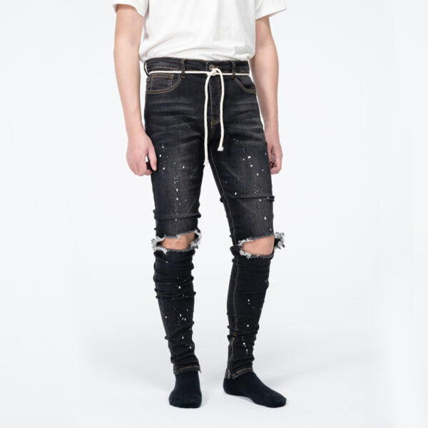 Mens skinny jeans with splatter