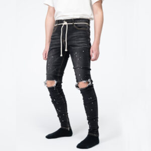 Mens skinny jeans with splatter