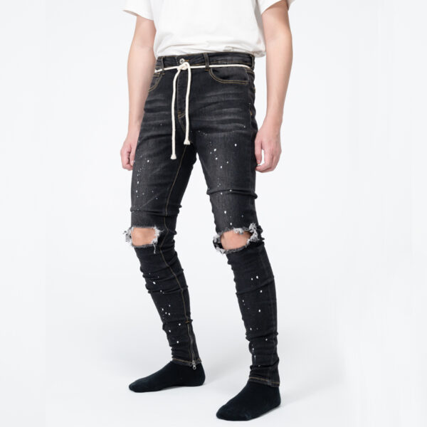 Mens skinny jeans with splatter