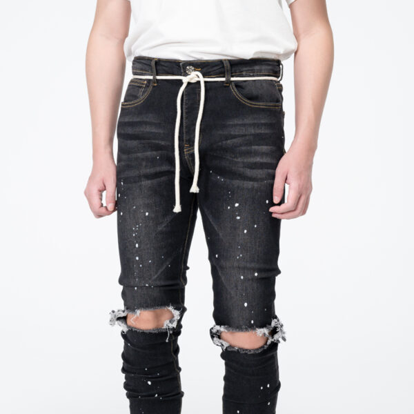 Mens skinny jeans with splatter