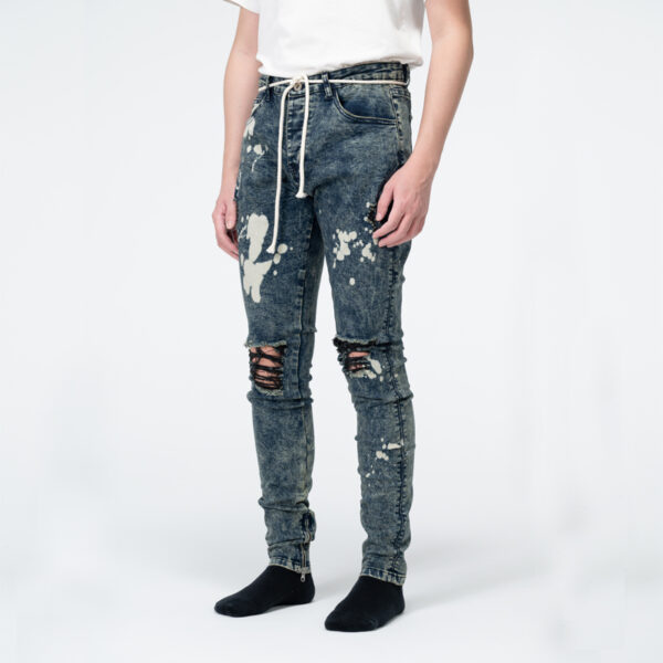 Mens skinny jeans with splatter